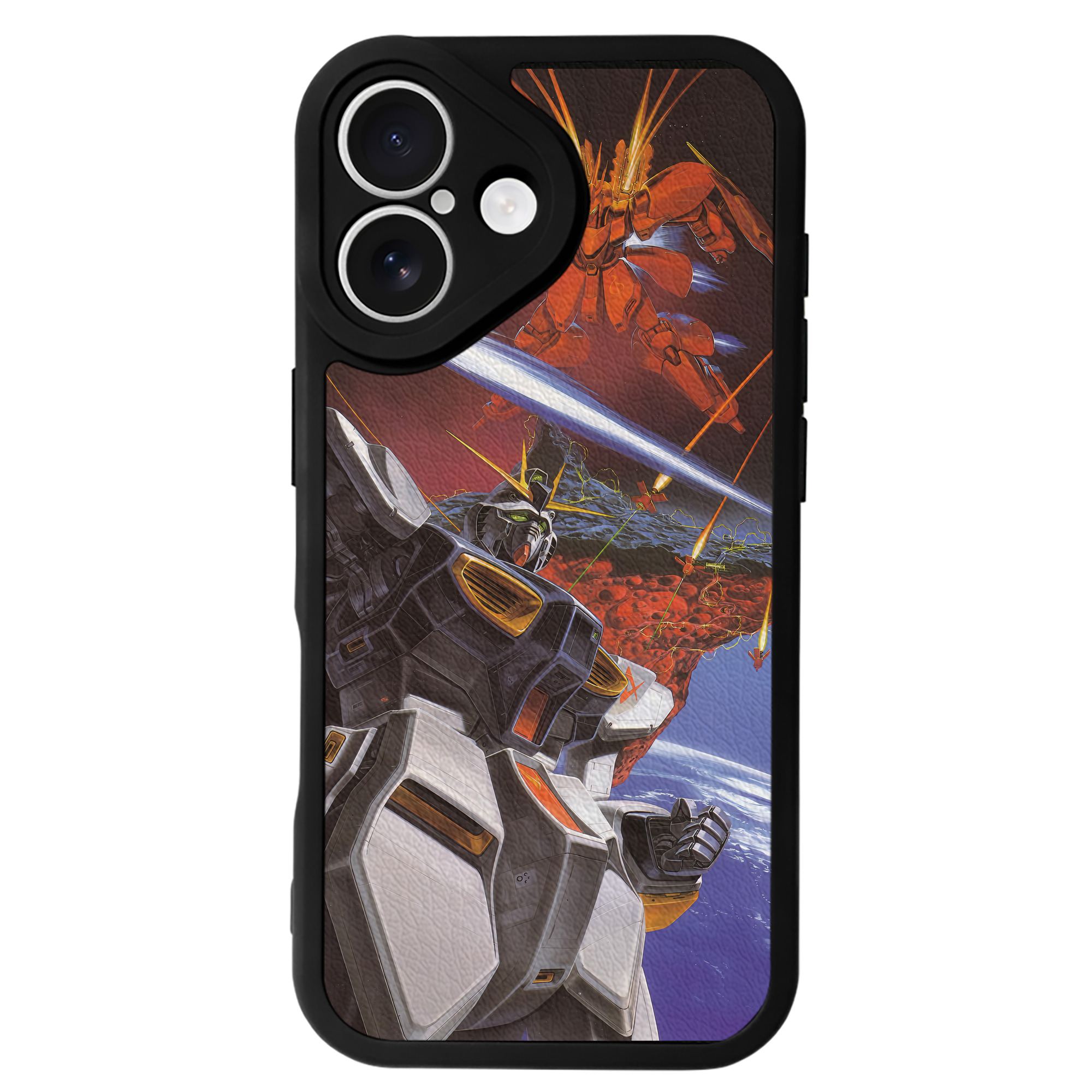 （画像用） 機動戦士ガンダム Mobile Suit Gundam 【iPhone 16シリーズ対応】シリコンスマホケース（レザー調） 材質：シリコン